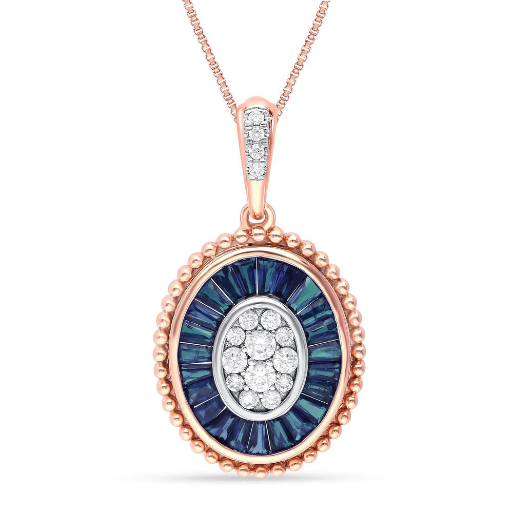 0.21 ct Sapphire & Diamond Pendant in 14K Gold
