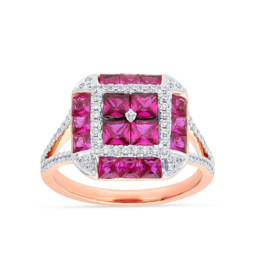 0.34 ct Ruby & Diamond Ring in 14K Gold