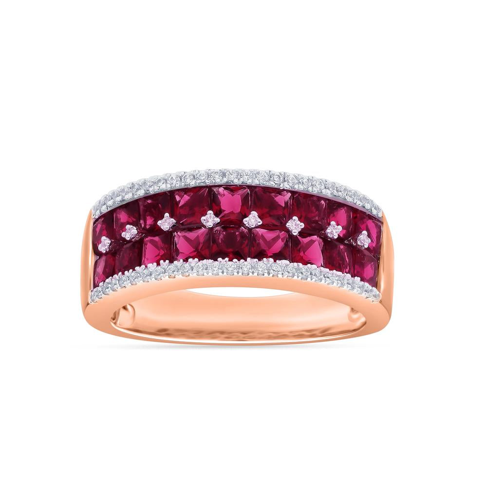 0.24 ct Ruby & Diamond Ring in 14K Gold