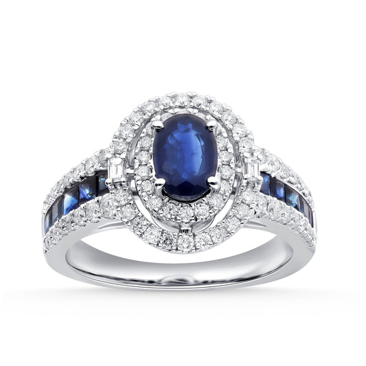 0.60 ct Sapphire & Diamond Ring in 14K Gold