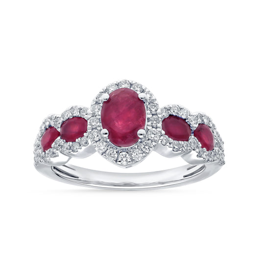 0.45 ct Ruby & Diamond Ring in 14K Gold