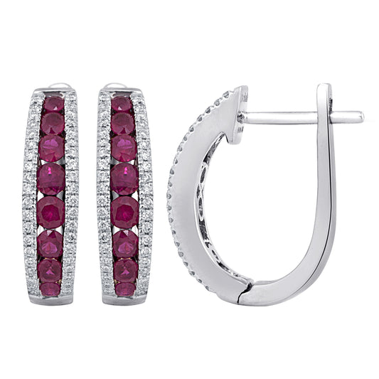 0.28 ct Ruby & Diamond Earrings in 18K Gold