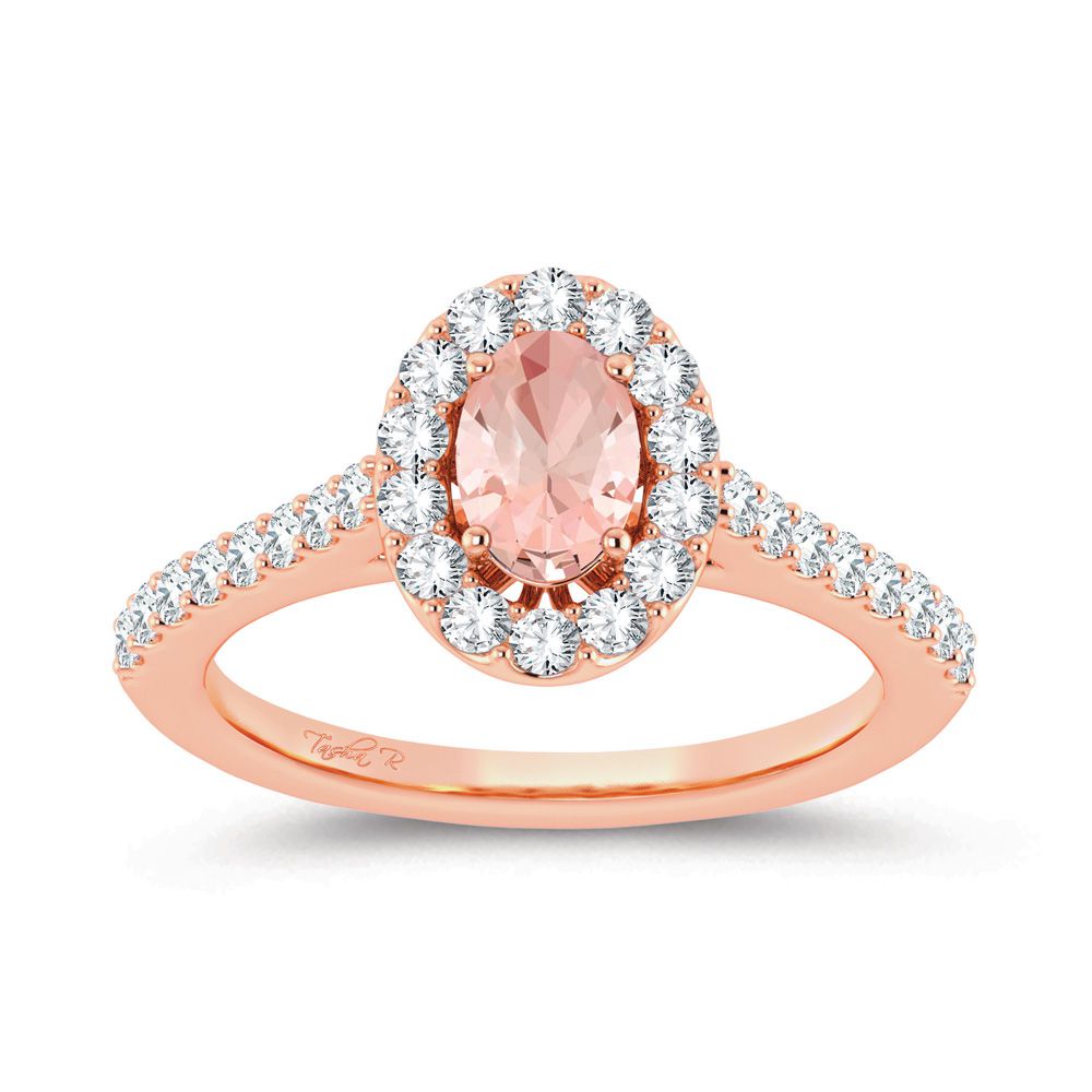 0.43 ct Morganite & Diamond Ring in 14K Gold