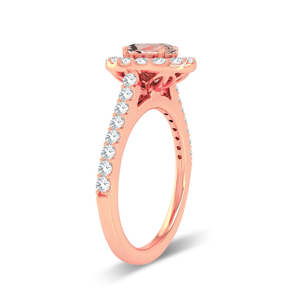 0.43 ct Morganite & Diamond Ring in 14K Gold