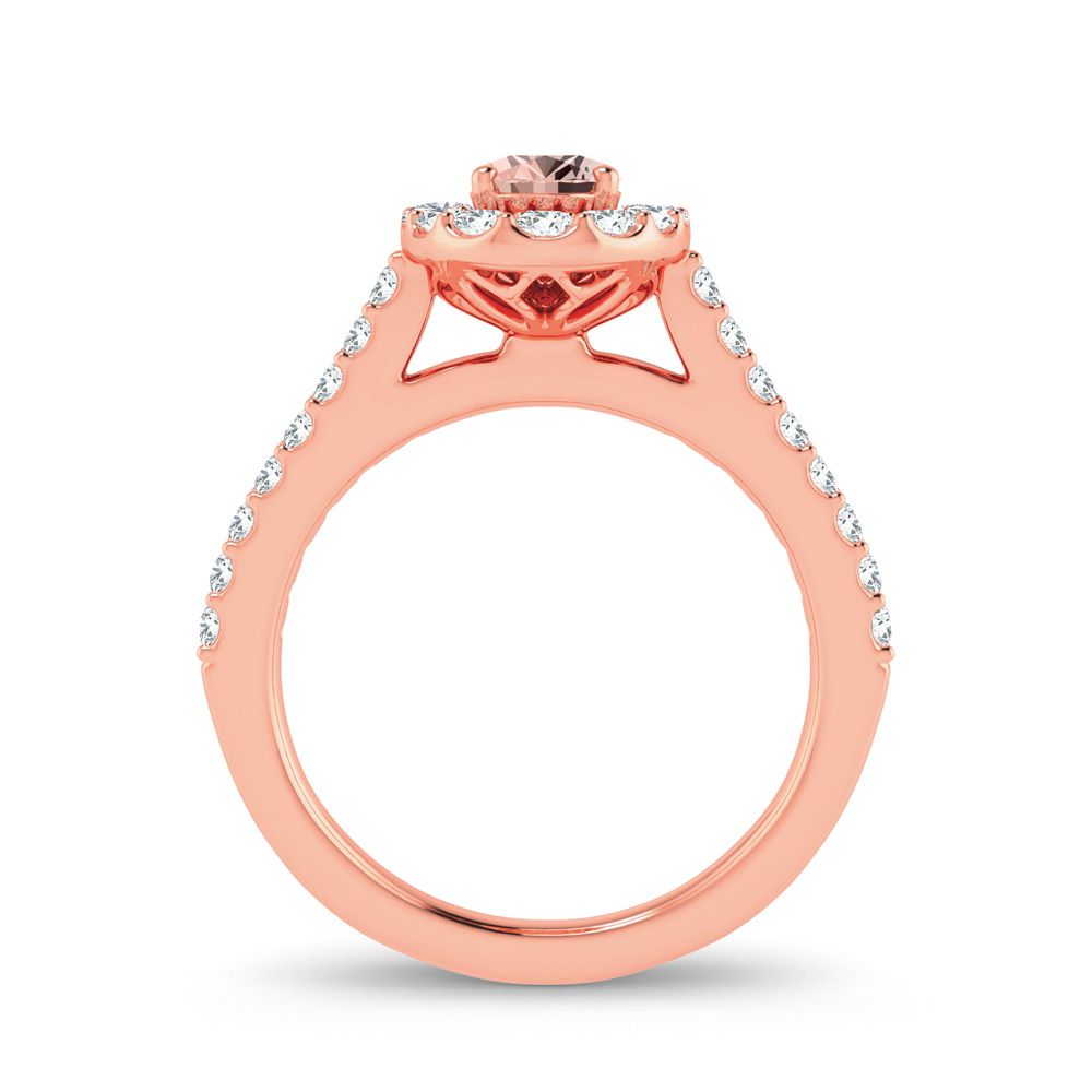 0.43 ct Morganite & Diamond Ring in 14K Gold