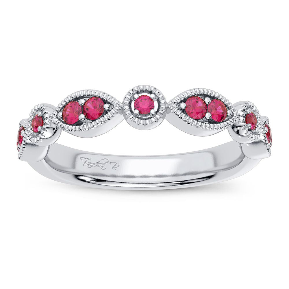 0.24 ct Ruby & Diamond Band in 14K Gold