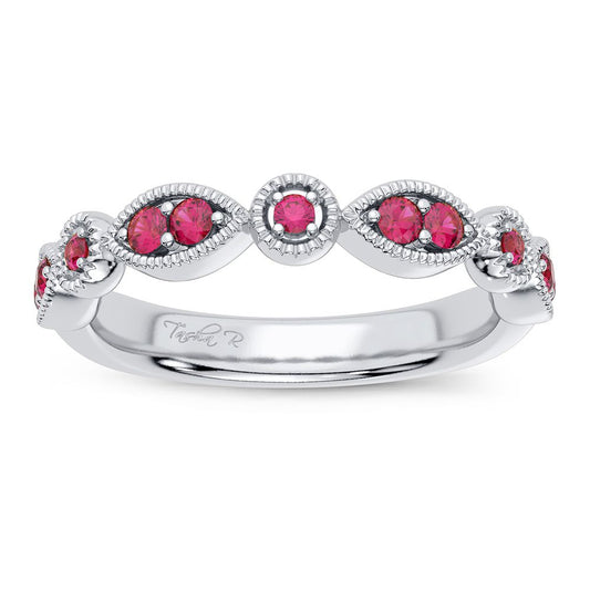 0.24 ct Ruby & Diamond Band in 14K Gold
