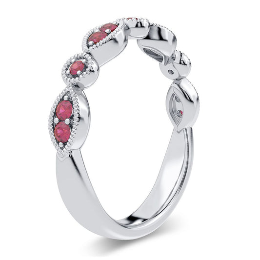0.24 ct Ruby & Diamond Band in 14K Gold