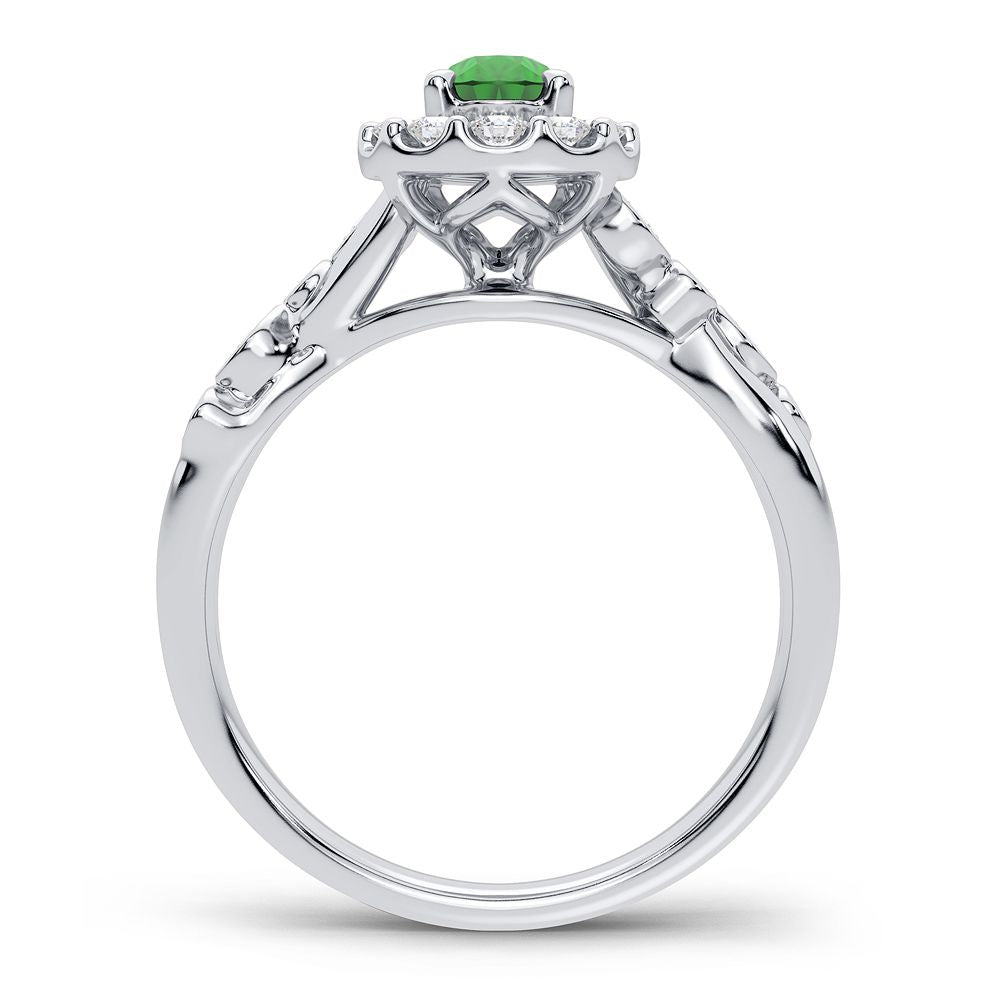 0.27 ct Emerald & Diamond Ring in 14K Gold