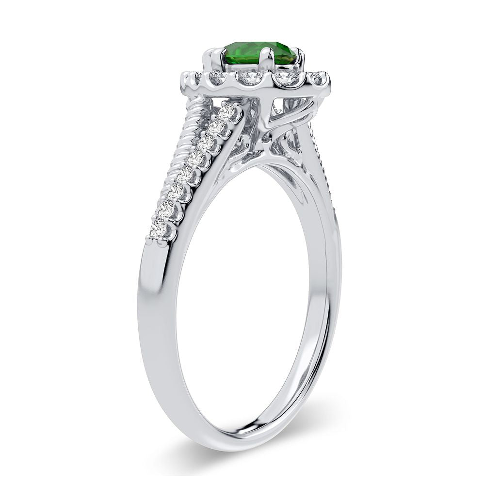 0.33 ct Emerald & Diamond Ring in 14K Gold