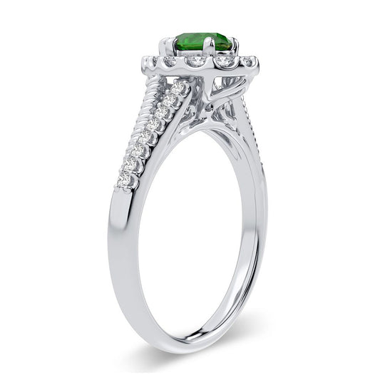 0.33 ct Emerald & Diamond Ring in 14K Gold