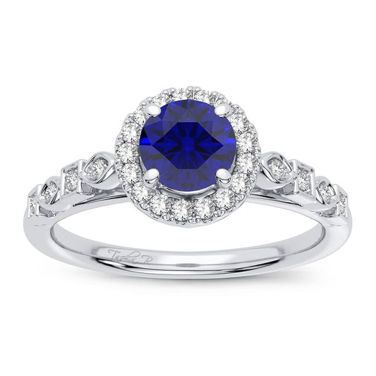 0.10 ct Sapphire & Diamond Ring in 14K Gold