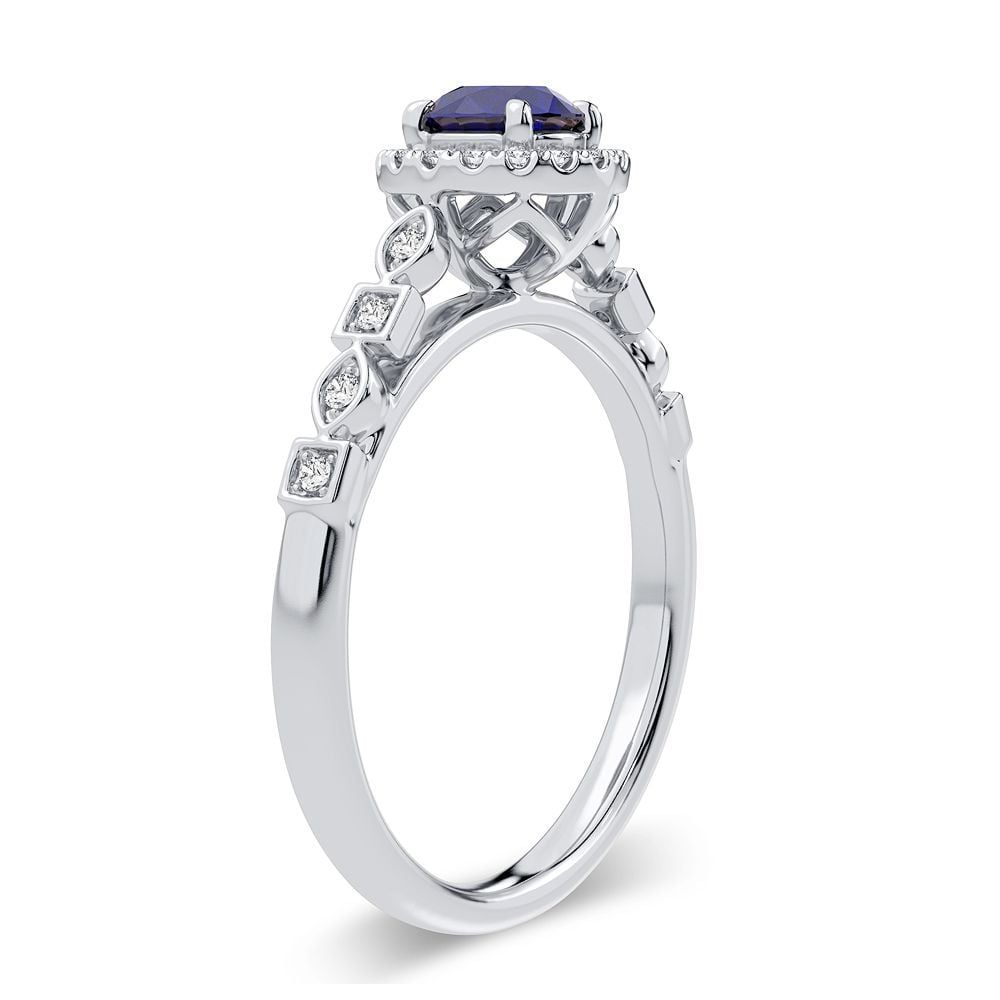 0.10 ct Sapphire & Diamond Ring in 14K Gold