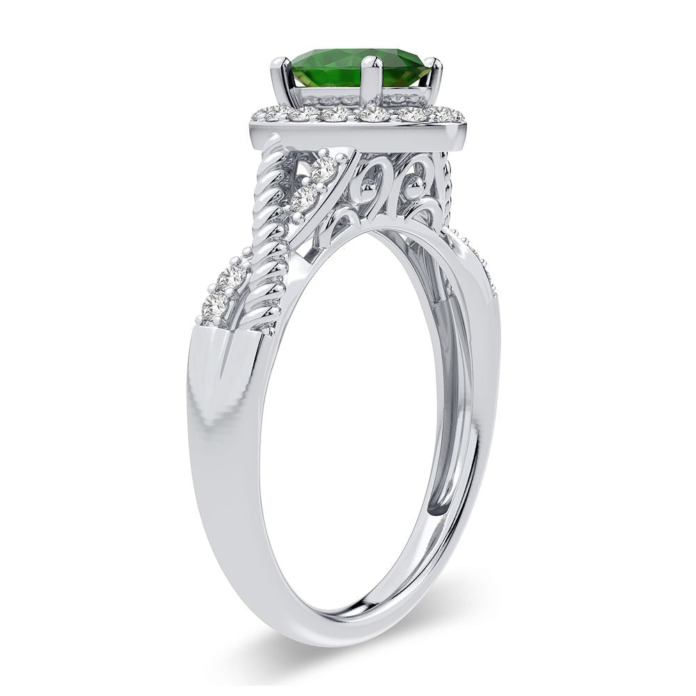 0.25 ct Emerald & Diamond Ring in 14K Gold