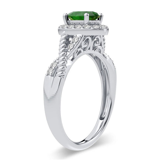 0.25 ct Emerald & Diamond Ring in 14K Gold
