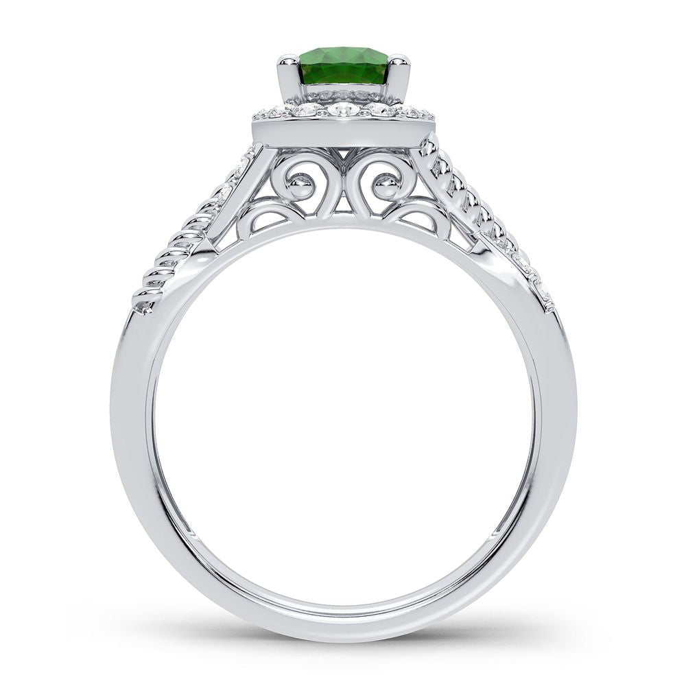 0.25 ct Emerald & Diamond Ring in 14K Gold