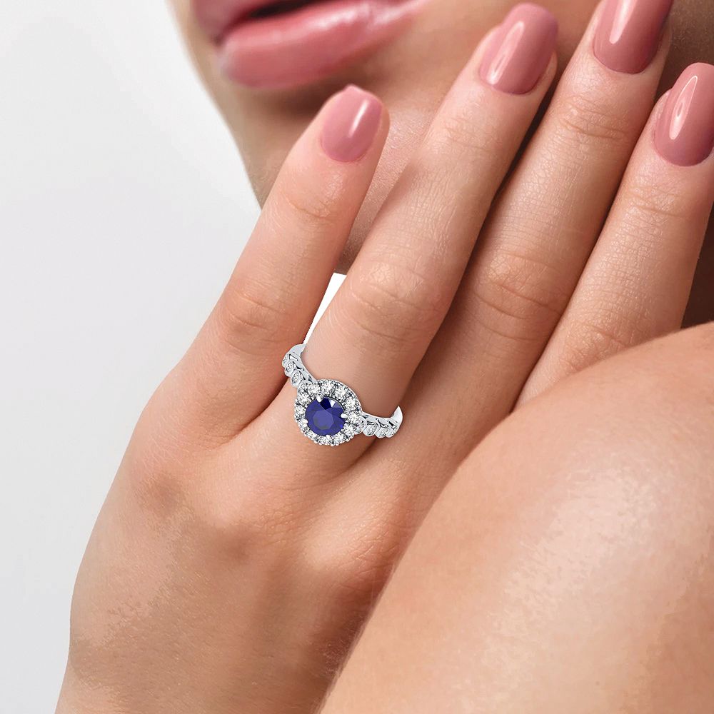 0.36 ct Sapphire & Diamond Ring in 14K Gold