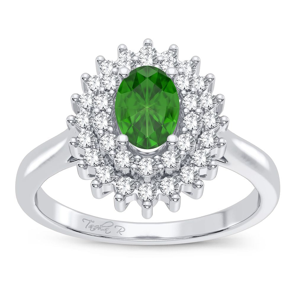 0.25 ct Emerald & Diamond Ring in 14K Gold