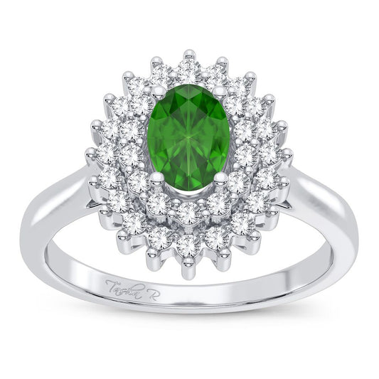 0.25 ct Emerald & Diamond Ring in 14K Gold