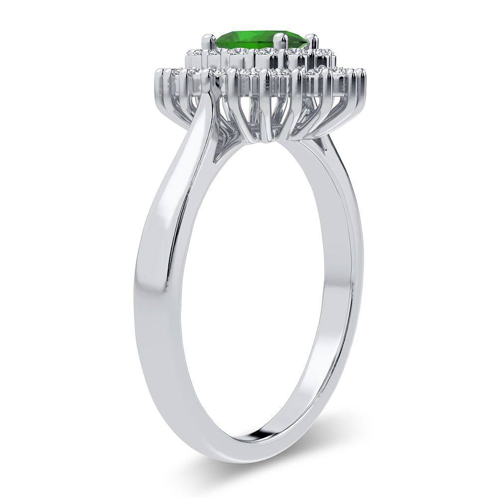 0.25 ct Emerald & Diamond Ring in 14K Gold