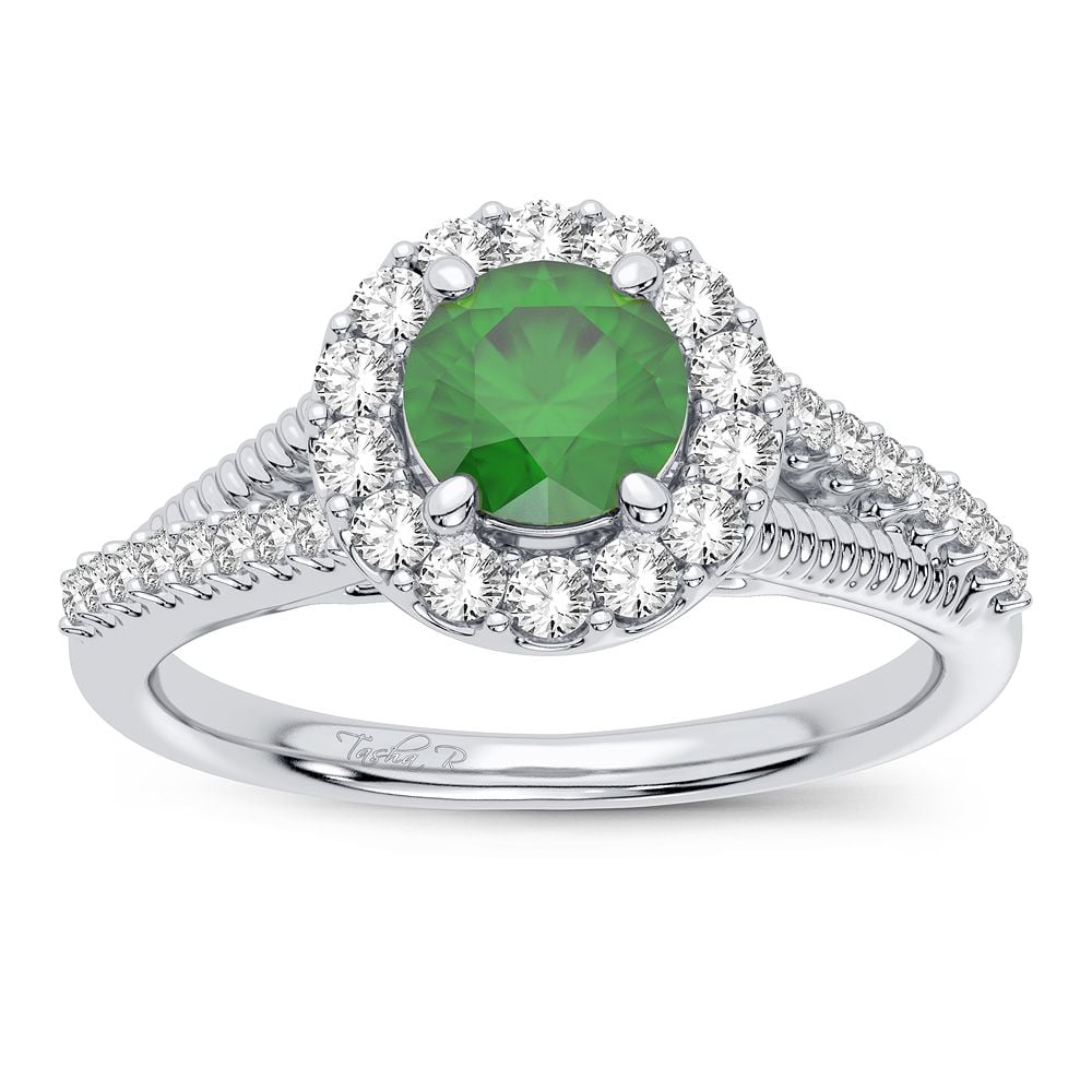 0.25 ct Emerald & Diamond Ring in 14K Gold