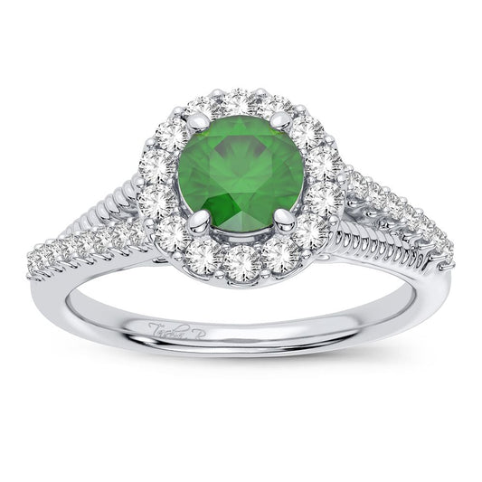 0.25 ct Emerald & Diamond Ring in 14K Gold
