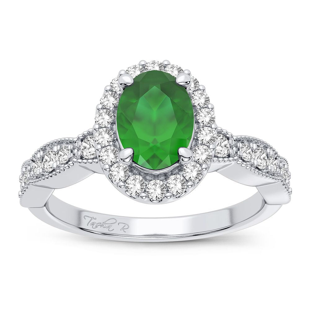 0.25 ct Emerald & Diamond Ring in 14K Gold