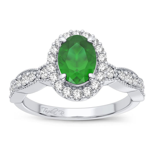 0.25 ct Emerald & Diamond Ring in 14K Gold