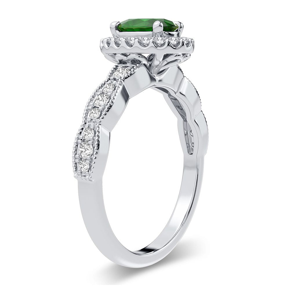 0.25 ct Emerald & Diamond Ring in 14K Gold