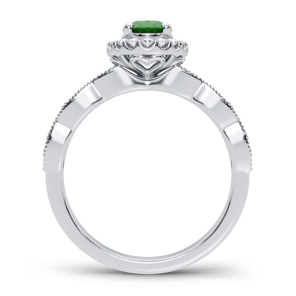 0.25 ct Emerald & Diamond Ring in 14K Gold
