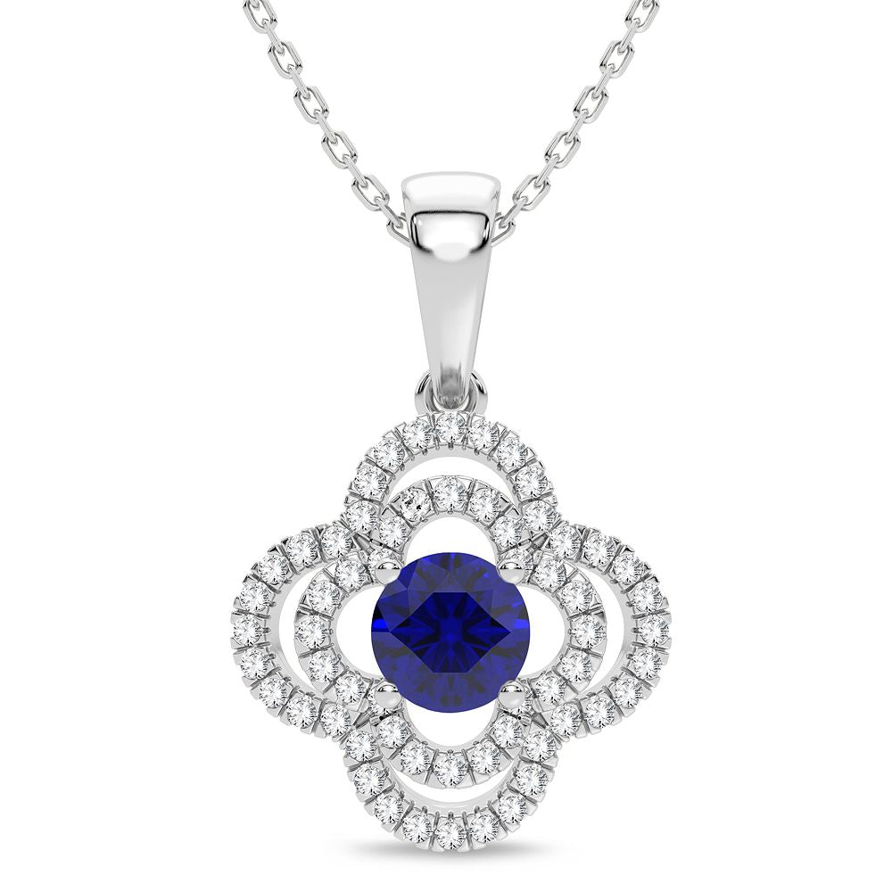 0.25 ct Sapphire & Diamond Pendant in 14K Gold