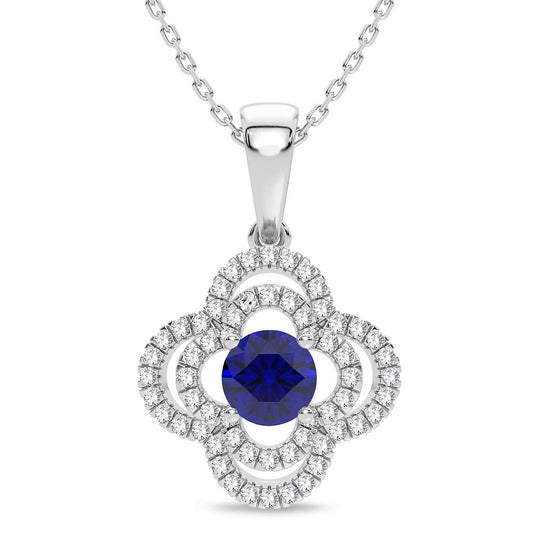 0.25 ct Sapphire & Diamond Pendant in 14K Gold