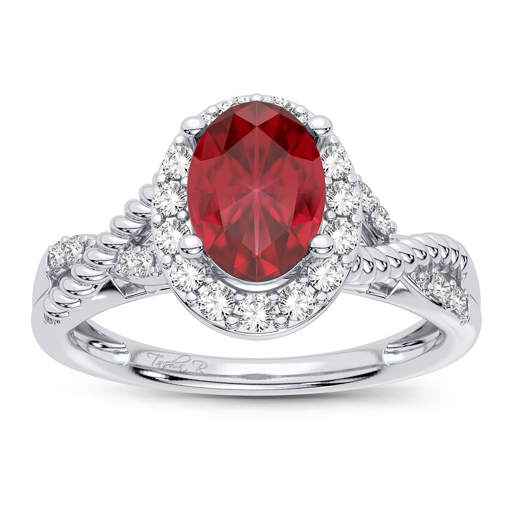 0.25 ct Ruby & Diamond Ring in 14K Gold