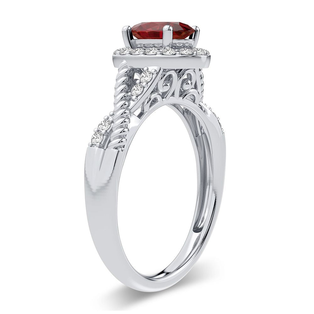 0.25 ct Ruby & Diamond Ring in 14K Gold