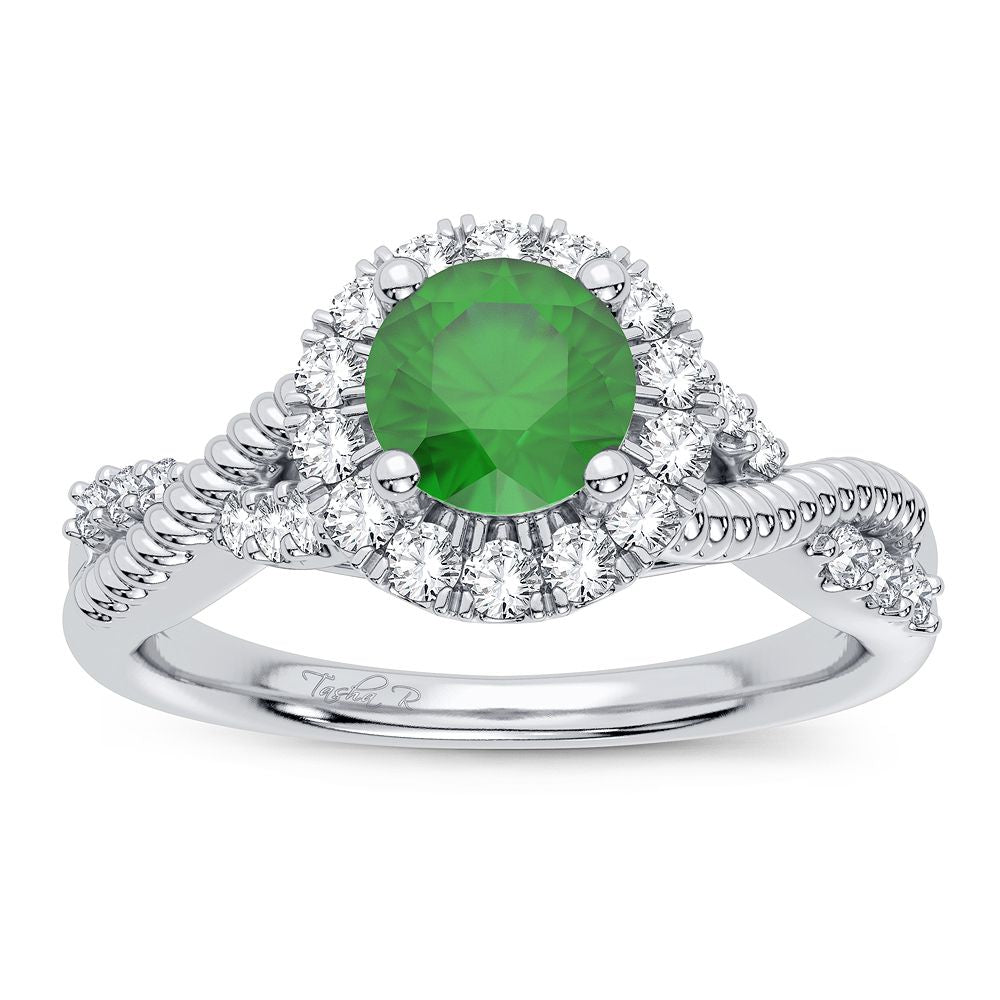 0.25 ct Emerald & Diamond Ring in 14K Gold