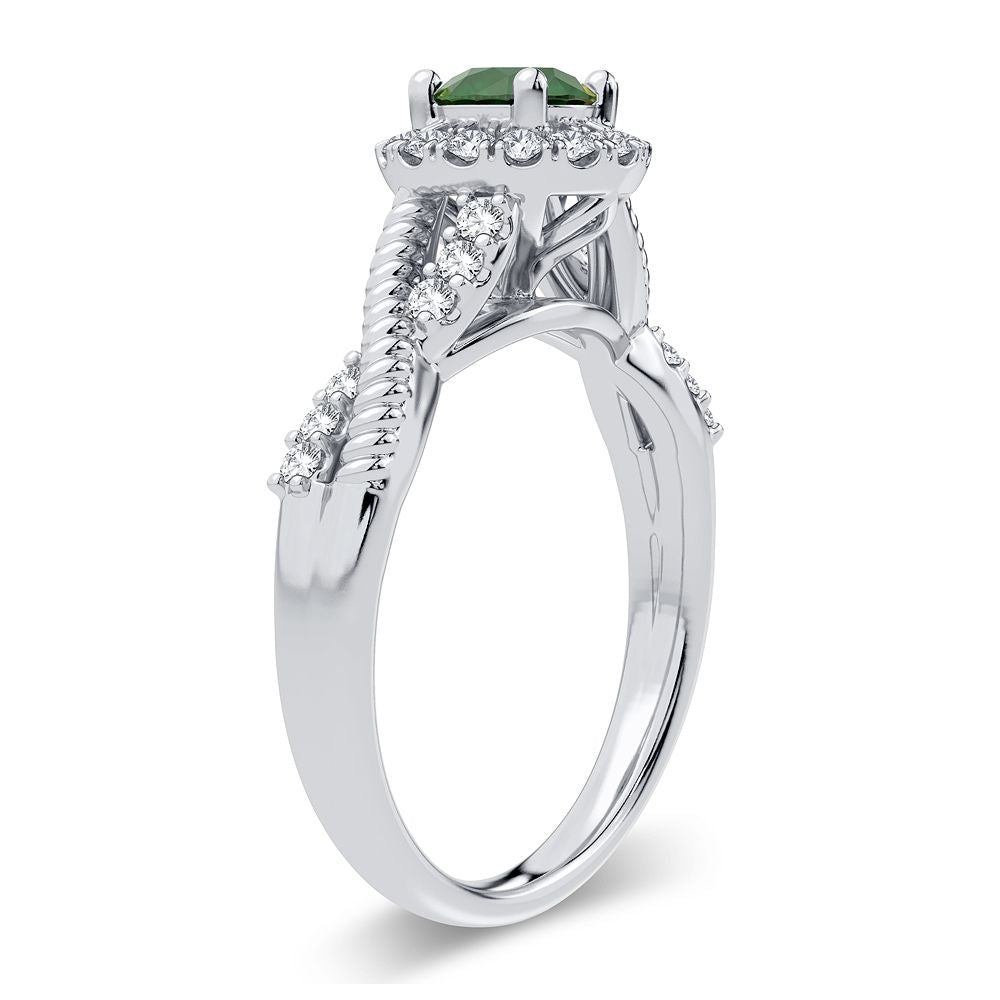0.25 ct Emerald & Diamond Ring in 14K Gold