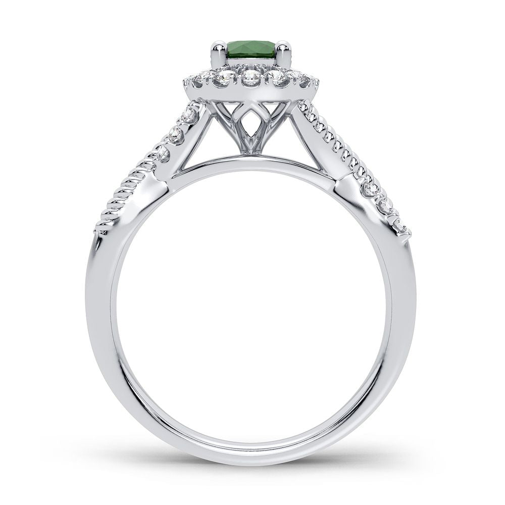0.25 ct Emerald & Diamond Ring in 14K Gold