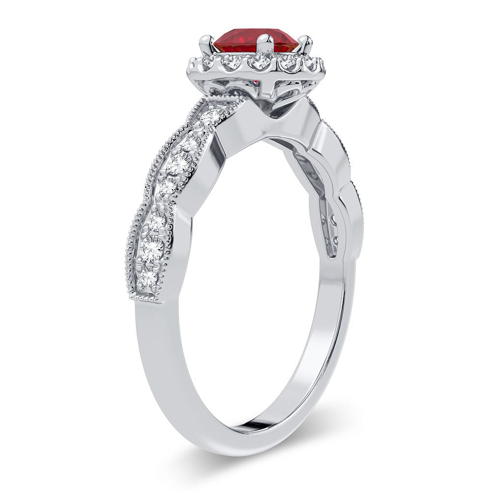 0.28 ct Ruby & Diamond Ring in 14K Gold