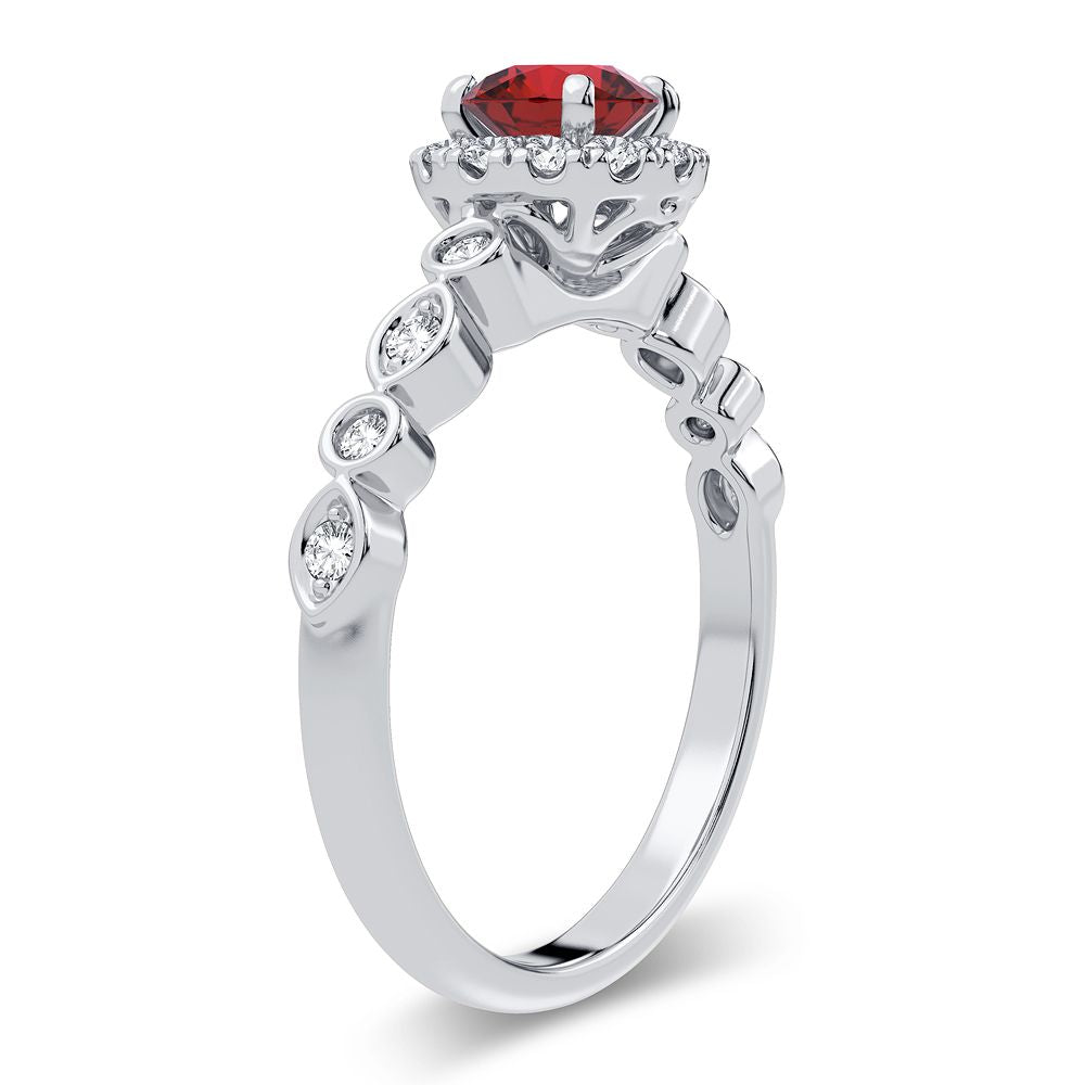 0.25 ct Ruby & Diamond Ring in 14K Gold