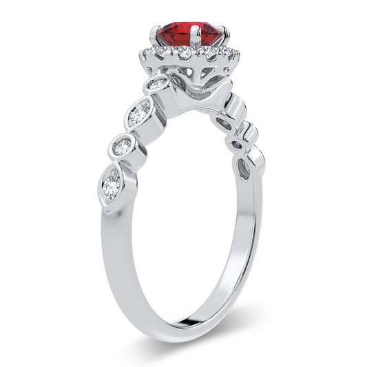 0.25 ct Ruby & Diamond Ring in 14K Gold