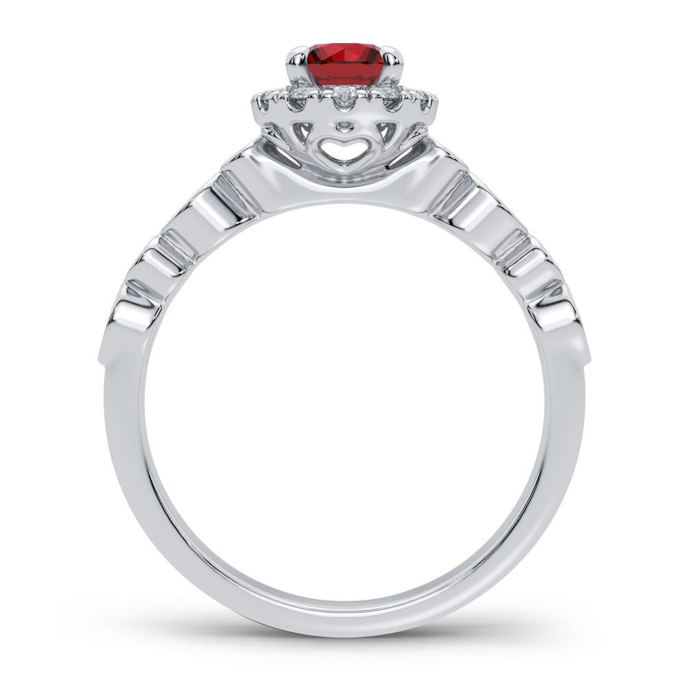 0.25 ct Ruby & Diamond Ring in 14K Gold