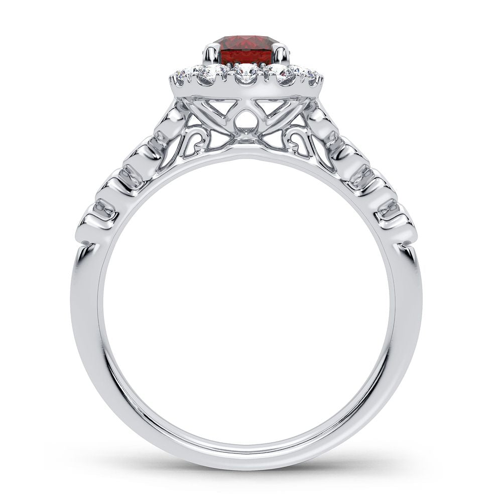 0.36 ct Ruby & Diamond Ring in 14K Gold