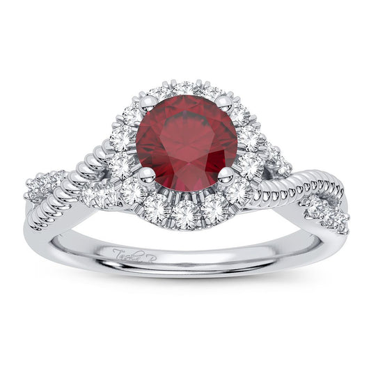 0.25 ct Ruby & Diamond Ring in 14K Gold