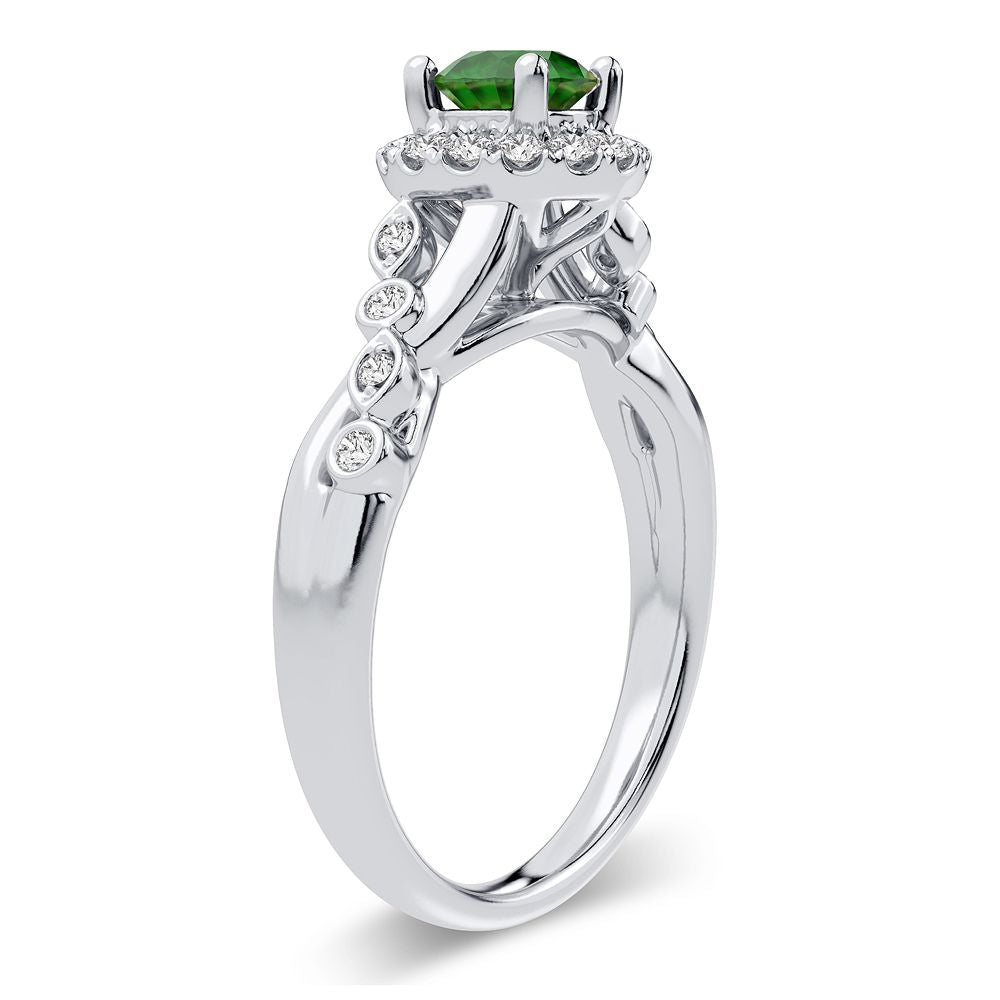 0.20 ct Emerald & Diamond Ring in 14K Gold