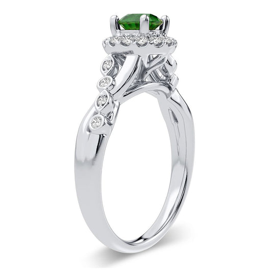 0.20 ct Emerald & Diamond Ring in 14K Gold