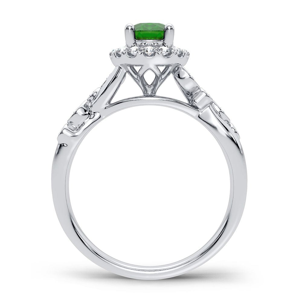 0.20 ct Emerald & Diamond Ring in 14K Gold