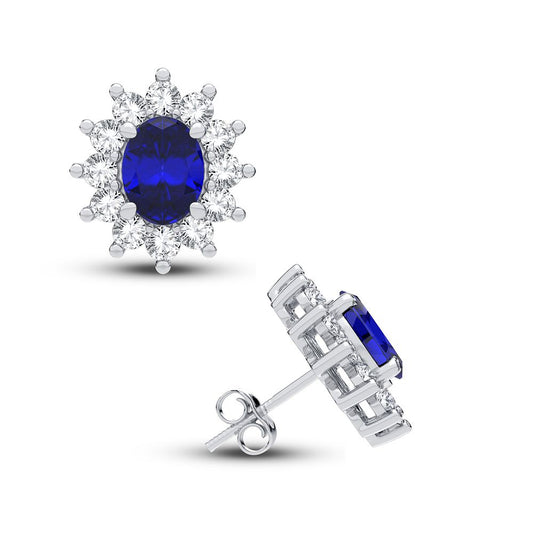 0.55 ct Diamond & Gemstone Earrings in 14K Gold