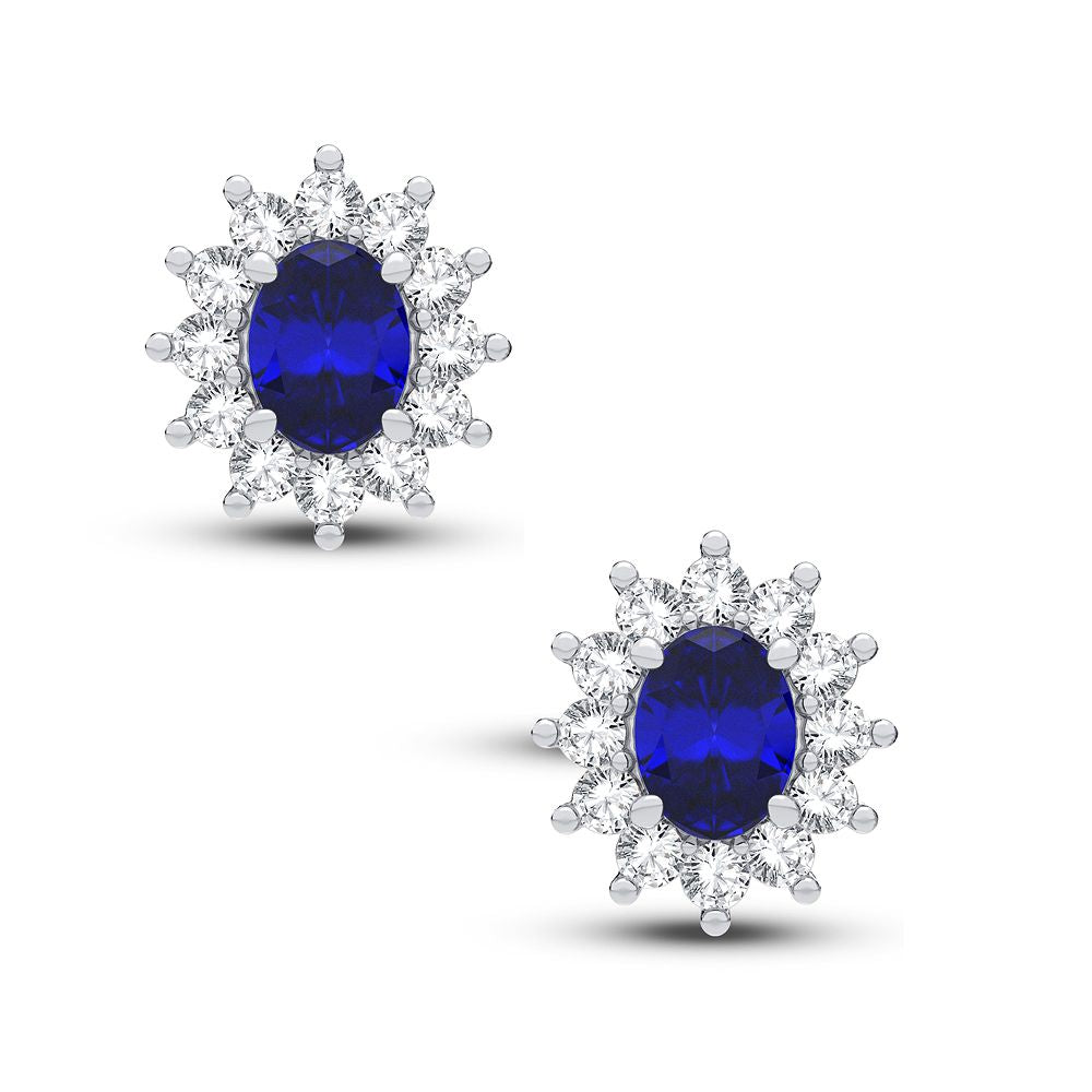 0.55 ct Diamond & Gemstone Earrings in 14K Gold