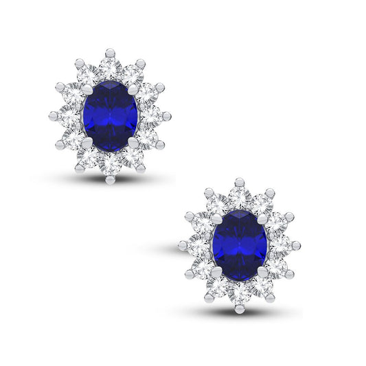 0.55 ct Diamond & Gemstone Earrings in 14K Gold