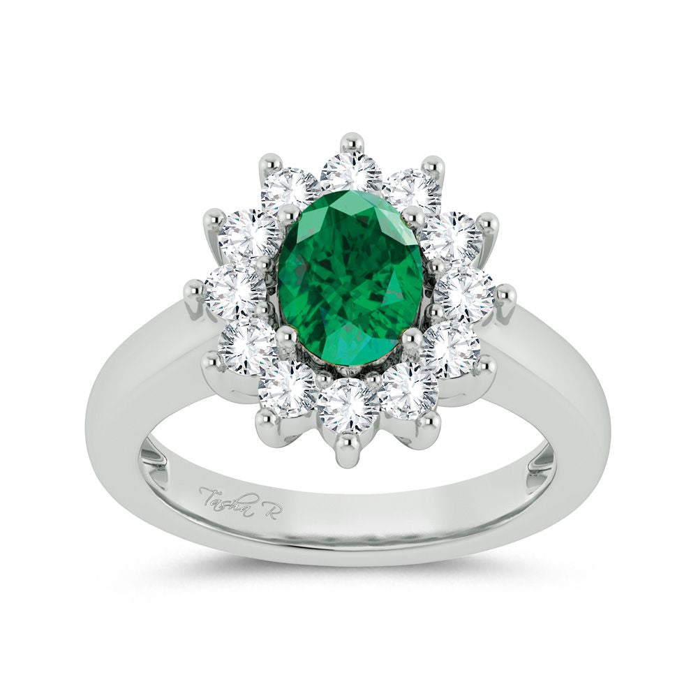 0.79 ct Emerald & Diamond Ring in 14K Gold